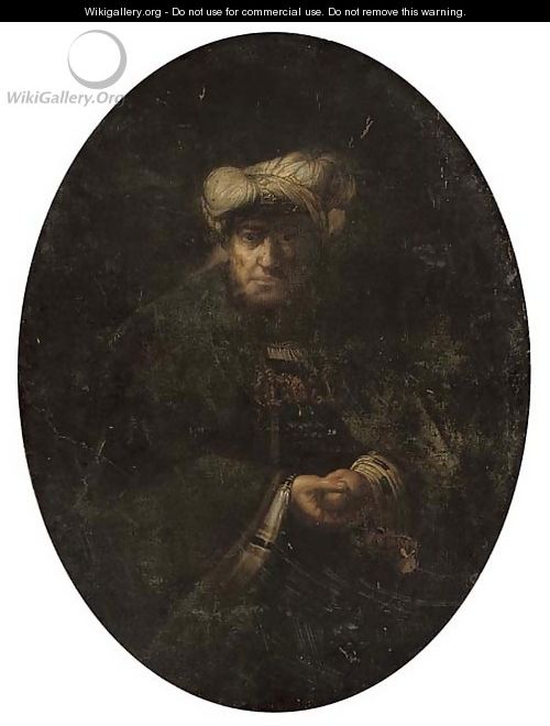 An old man in oriental costume - (after) Rembrandt Van Rijn