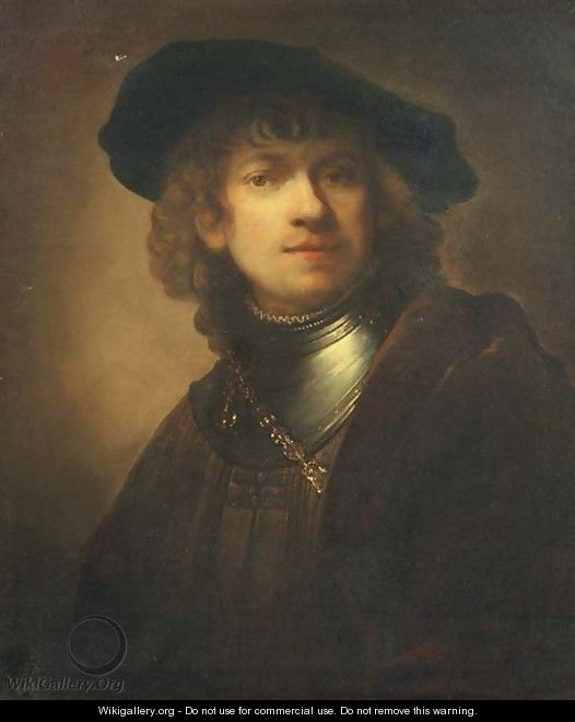 Self-portrait as a young man with a black beret - Rembrandt Van Rijn