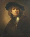 Self-portrait as a young man with a black beret - Rembrandt Van Rijn