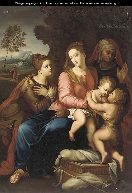 The Virgin and Child with St. John the Baptist, St. Anne and St. Catherine of Alexandria - Raphael