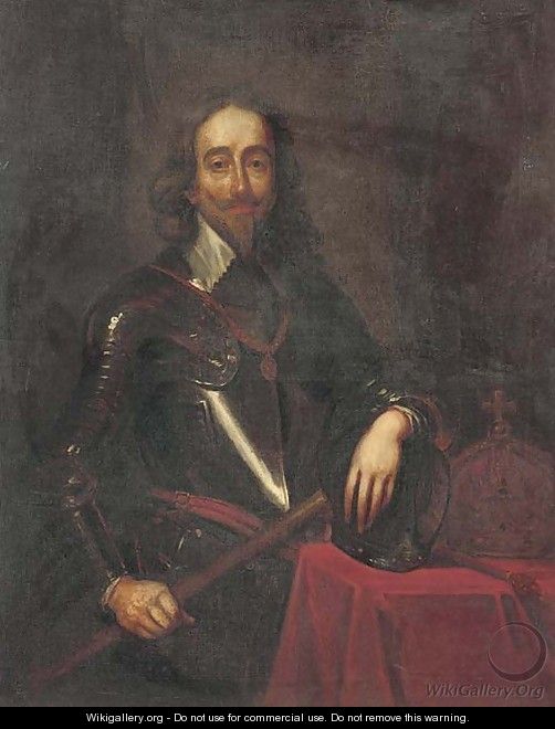 Portrait of King Charles I (1600-1649), three-quarter-length, in full armour, holding a seal with his right hand - Sir Anthony Van Dyck