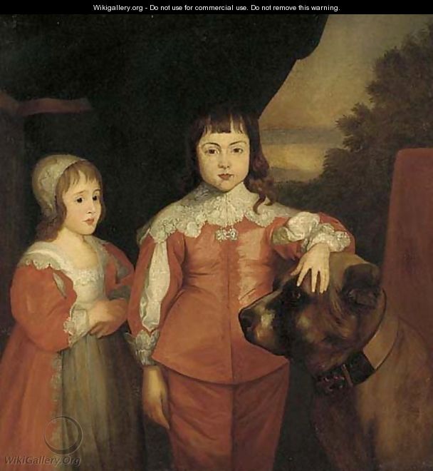 Two children of King Charles I Prince Charles (later King Charles II) and James, Duke of York (later King James II) - Sir Anthony Van Dyck