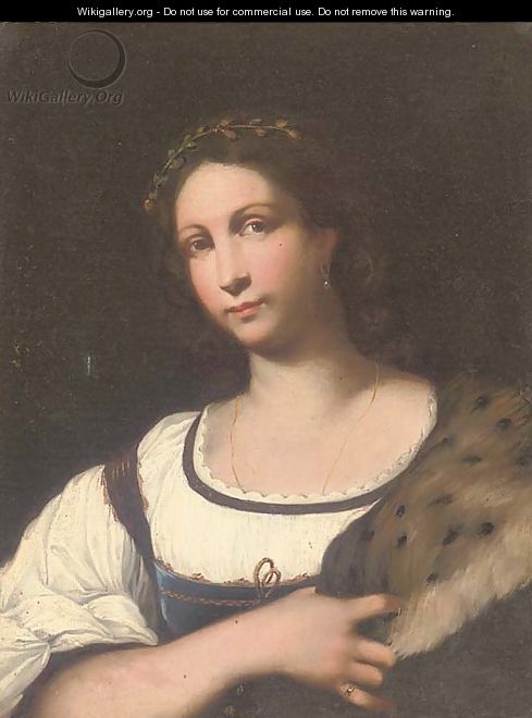 Portrait of a lady, half-length, in a white dress with a fur cape - Sebastiano Del Piombo (Luciani)