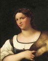 Portrait of a lady, bust-length, with a fur cape - Sebastiano Del Piombo (Luciani)