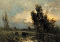 Cattle watering at dusk - (after) George Boyle