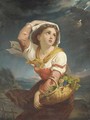 A girl with a basket of fruit, a storm approaching - (after) Giuseppe Mazzolini
