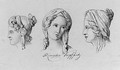 Three ideal heads - (after) Friedrich Wilhelm Von Schadow