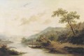 Ferry crossing in a hilly landscape - (after) Frederik Marianus Kruseman