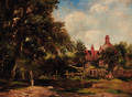 A cottage in a wooded landscape - (after) Frederick William Watts