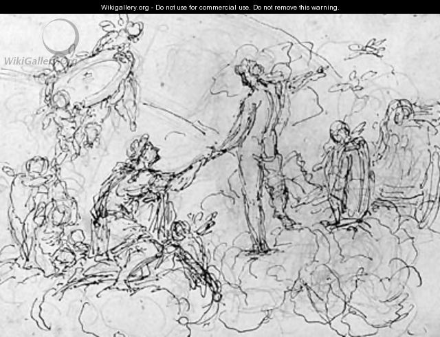 Venus presenting arms to Aeneas - (after) Ferretti, Giovanni Domenico