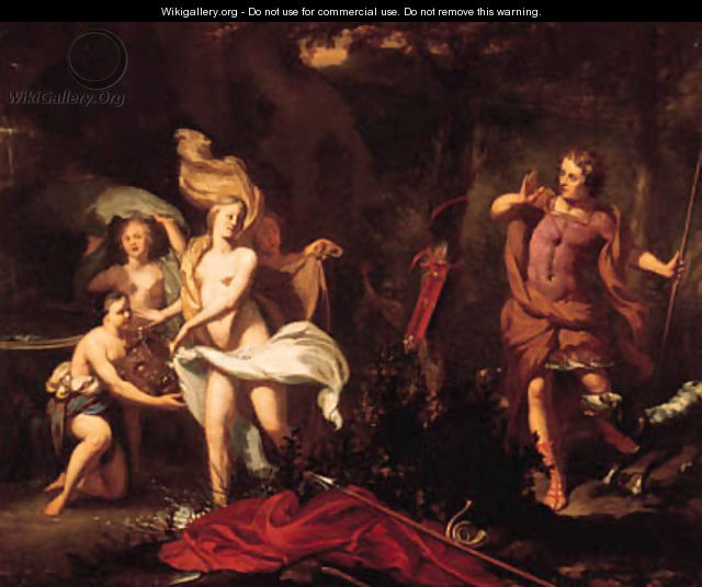 Diana and her nymphs surprised by Actaeon - (after) Gerard Hoet