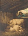 The pig sty - (after) George Morland