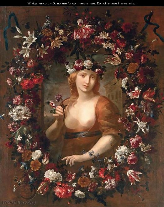 Portrait of a lady as Flora - (after) Giovanni Stanchi