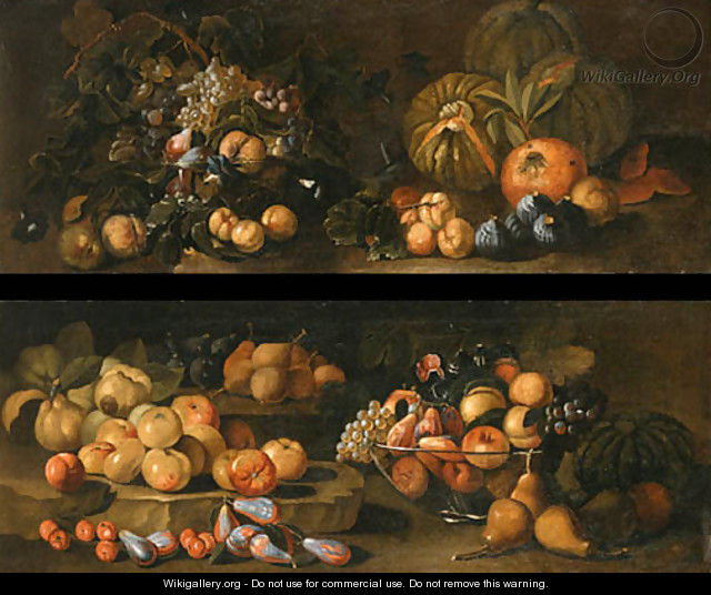 Grapes and Apples in glass Bowls - (after) Giovanni Paolo Spadino