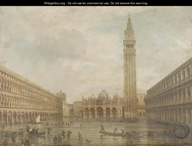 Floods at the Piazza San Marco, Venice - (after) Giovanni Grubacs