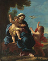 The Madonna and Child with the infant Saint John the Baptist - (after) Giovanni Francesco Romanelli