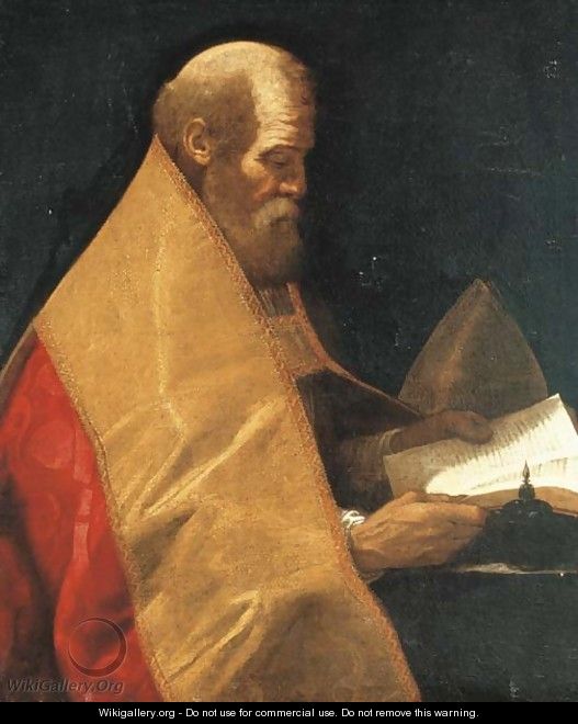A bishop saint - (after) Giovanni Antonio (Lo Spadarino) Galli