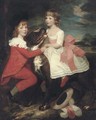 Portrait of two children with a dog - (after) Gilbert Stuart