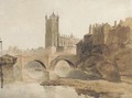 Manchester Cathedral from the River Irwell - (after) David Sen Cox