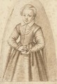 Portrait of a girl holding an apple - (after) Crispijn Van De Passe