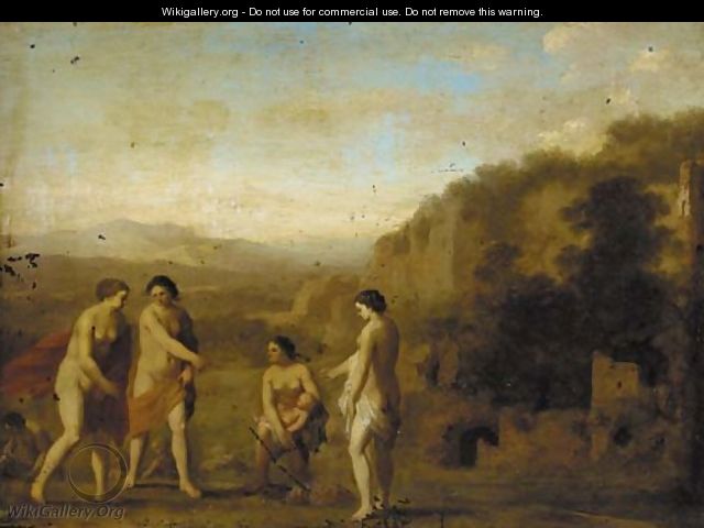 The finding of Moses - (after) Cornelis Van Poelenburgh