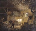 Grooms at work in a stable - (after) Cornelius Decker