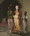 Two Moorish courtesans and a servant in an archway - (after) Cornelis De Bruyn