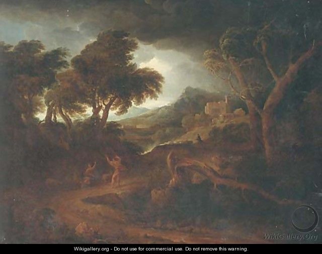 Figures in an Arcadian landscape - (after) Edmund Gill