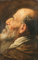 The head of a bearded man, a fragment - (after) Domenico Fetti