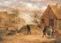Peasants conversing outside a house - (after) David The Younger Teniers
