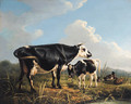 Cows and Ducks beside a Pond - (after) Eugene Joseph Verboeckhoven