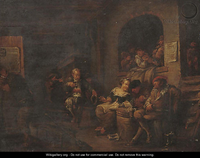 Peasants smoking and music making in an interior - (after) Egbert Jaspersz. Van, The Elder Heemskerck