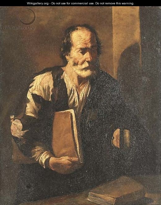 Diogenes holding a lamp - (after) Francesco Fracanzano