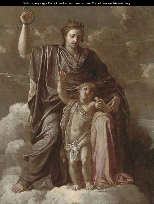 An allegorical depiction of the Madonna and Child - (after) Francesco Curradi