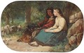 Faggot gatherers chatting in the woods - (after) Frances Anne Hopkins