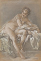 A seated female nude - (after) Francois Boucher