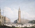 The Piazza San Marco and the Piazzetta, Venice, looking south-west from the Torre dell'Orologio, with St. Mark's Cathedral, the Doge's Palace - (after) Antonio Joli