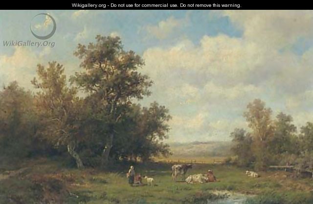 A pastoral landscape - (after) Anthonie Jacobus Van Wyngaerts