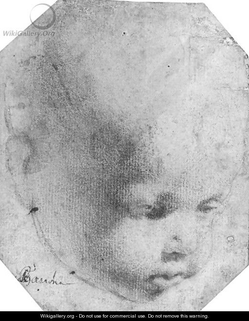 The head of a child looking down - (after) Annibale Carracci