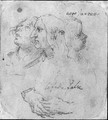 Studies of three heads and two hands - (after) Aniello Falcone