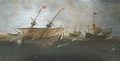Merchantmen at sea in a gale - (after) Andries Van Eertvelt