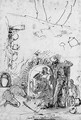 Figures excavating a tomb, with subsidiary studies of antique vases - (after) Bartolomeo Pinelli