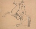 A nude astride a rearing horse, after a sculptural frieze - (after) Bertel Thorvaldsen