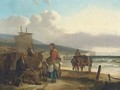 Fisherfolk on a beach - (after) Charles Waller Shayer