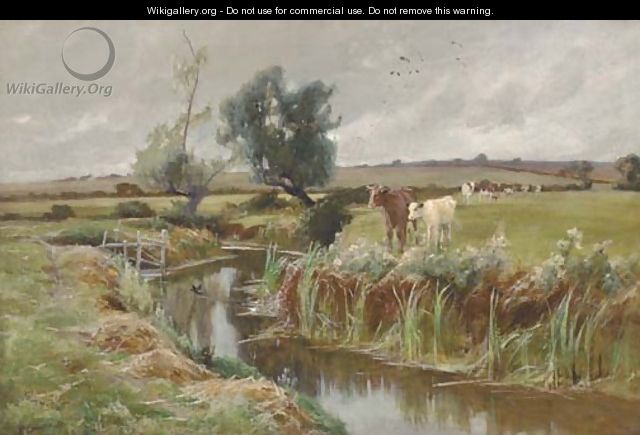 Cattle by a stream - Arthur Walker Redgate