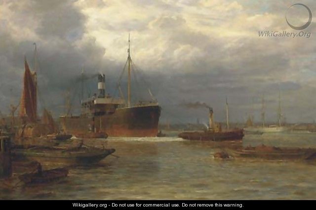 Towing out the tramp - Arthur Wilde Parsons
