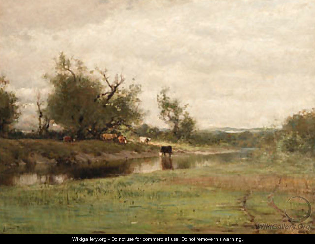 Landscape with cattle - Arthur Parton