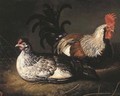 A cockerel and a hen - (after) Abraham Van Calraet