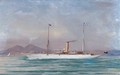 The steam yacht Mekong in the Mediterranean off Naples - (after) A. De Simone