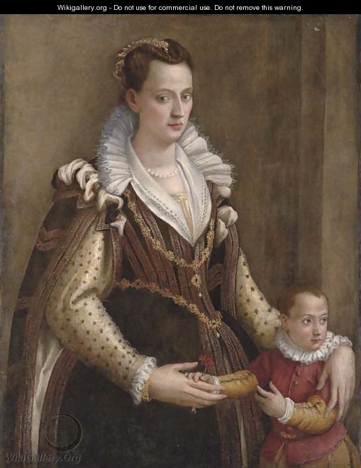 Portrait of a lady with a child - (after) Lavinia Fontana